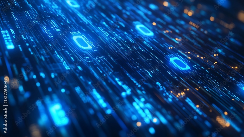 Poster abstract digital flow futuristic technology background circuit board data stream network