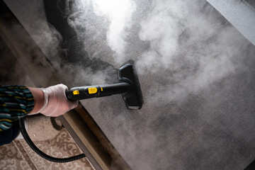 furniture cleaning with a steam generator