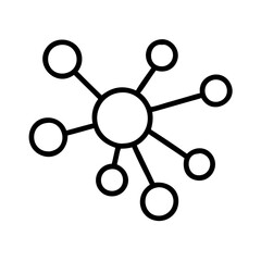a connected network, showing the nodes and links in a simple vector icon illustration