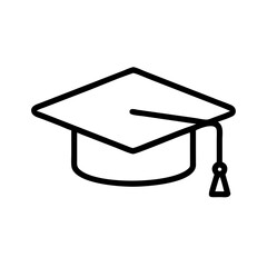 a graduation cap, symbolizing academic achievement, success, and higher education, vector icon illustration
