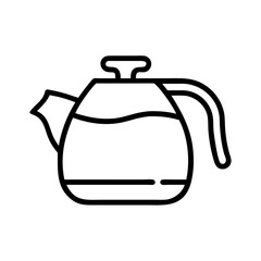 Obraz premium a black and white line drawing of a kettle, perfect for tea or coffee, vector icon illustration