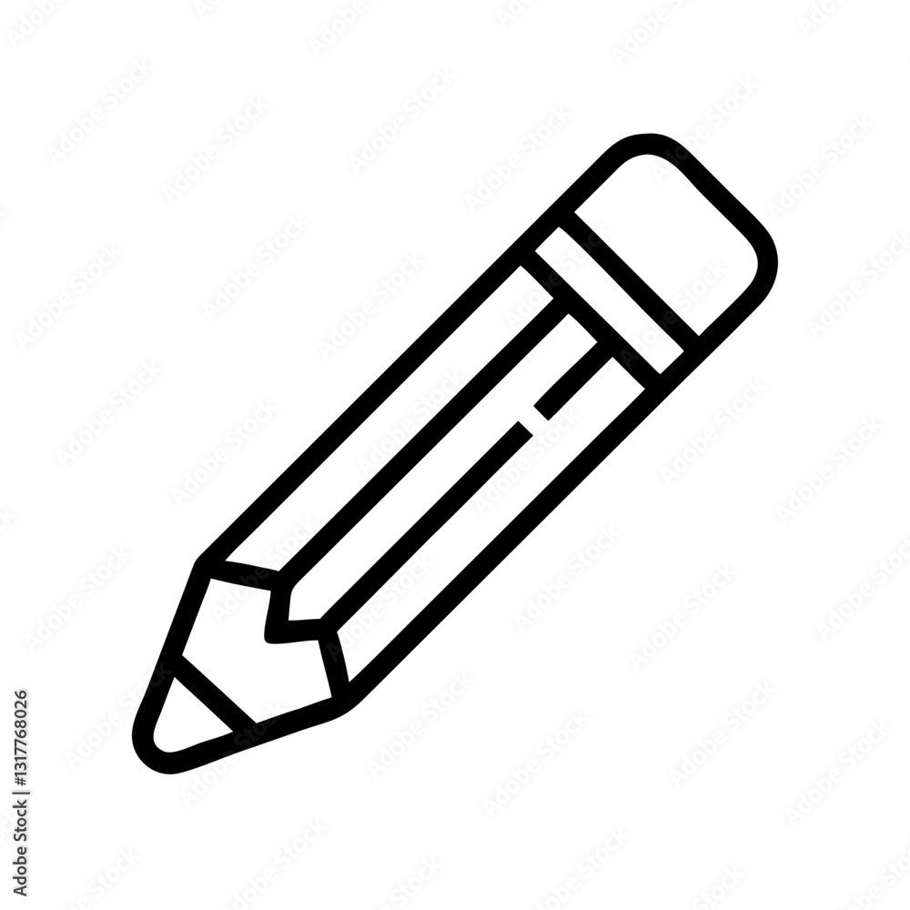 Aufkleber a simple line drawing of a pencil, suitable for a wide range of design and educational contexts. thi