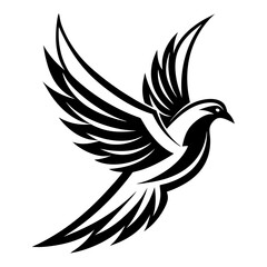 Obraz premium a stunning artistic vector illustration of a dove in flight, exuding a sense of grace, peace, and freedom