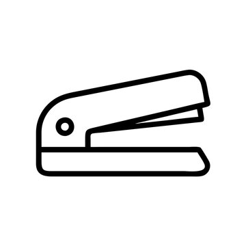 recommend clip art: a simple, black line illustration of a stapler on a isolated background, perfect for office supplies and stationery design, vector icon illustration