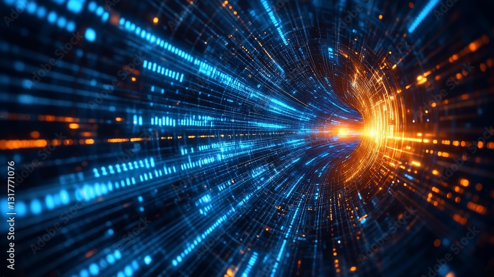 Poster digital data stream tunnel: a journey through cyberspace