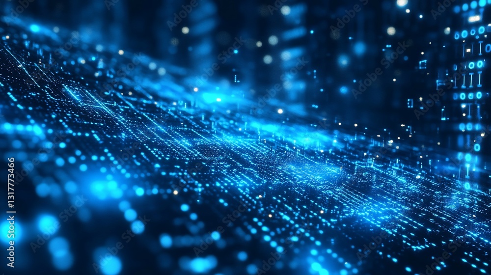 Poster abstract digital data flow visualization network digital technology futuristic background