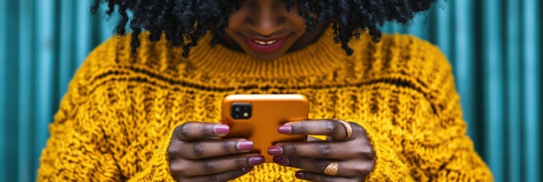 Woman using phone outdoors