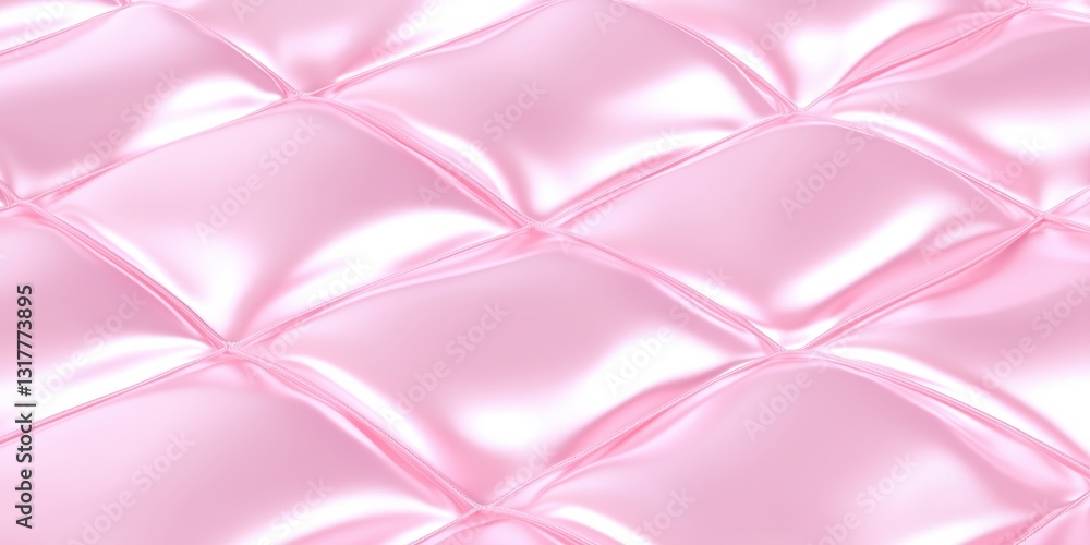 Aufkleber soft cushion-like squares interconnected with threads create a floating effect with pastel pink fabr
