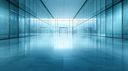 Modern, empty office hallway