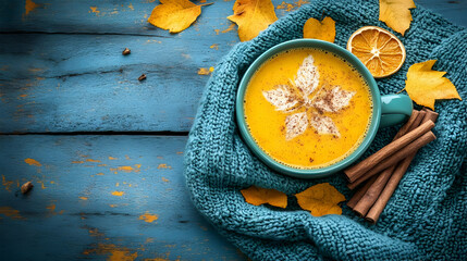 Autumn Pumpkin Spice Latte Cozy Drink