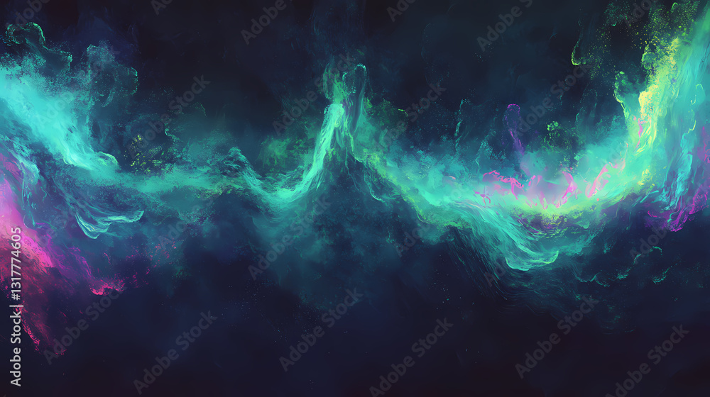 Canvas Prints the word echo is depicted in a stylized script with a shimmering texture, blending pastel shades of 