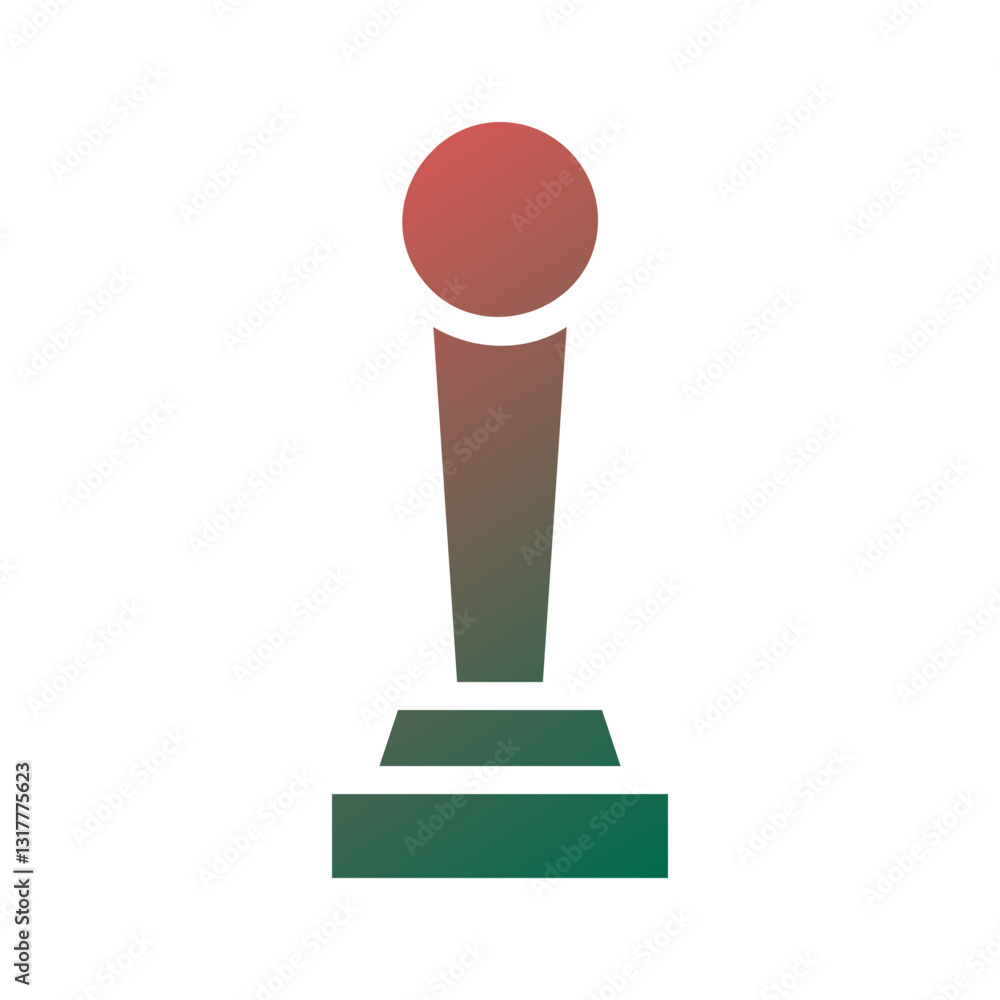Poster minimalist trophy icon with gradient color scheme
