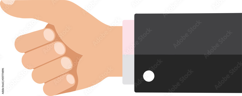 Poster hand gesturing with a thumbs-up sign in a minimal flat design style showcasing positivity and encour
