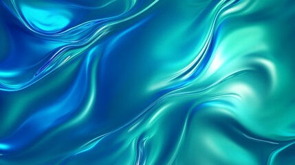 Dynamic Electric Blue and Emerald Green Fluid Gradient Background with Bold Waves and Metallic Shimmer - Perfect for Modern Sports, Tech, and Branding Applications in a High-Energy Style
