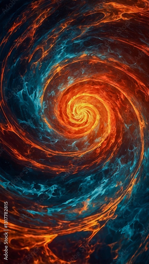 Aufkleber abstract fiery background with vibrant swirl patterns.