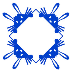 4 Rabbits Four Friends Hide Behind Frames Party Design Lover Art Vector Illustration Card T-Shirt Poster Sticker Graphic Print Decorative Drawing Isolated Logo Decoration Symbol Creative Cool Style
