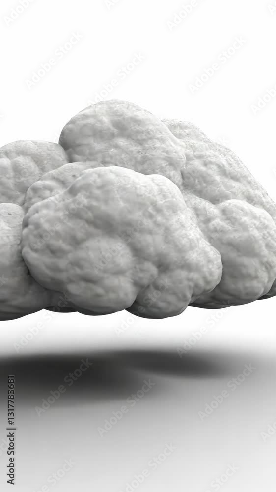 Poster cloud formation appears fluffy and textured against a minimalistic background with soft shadows