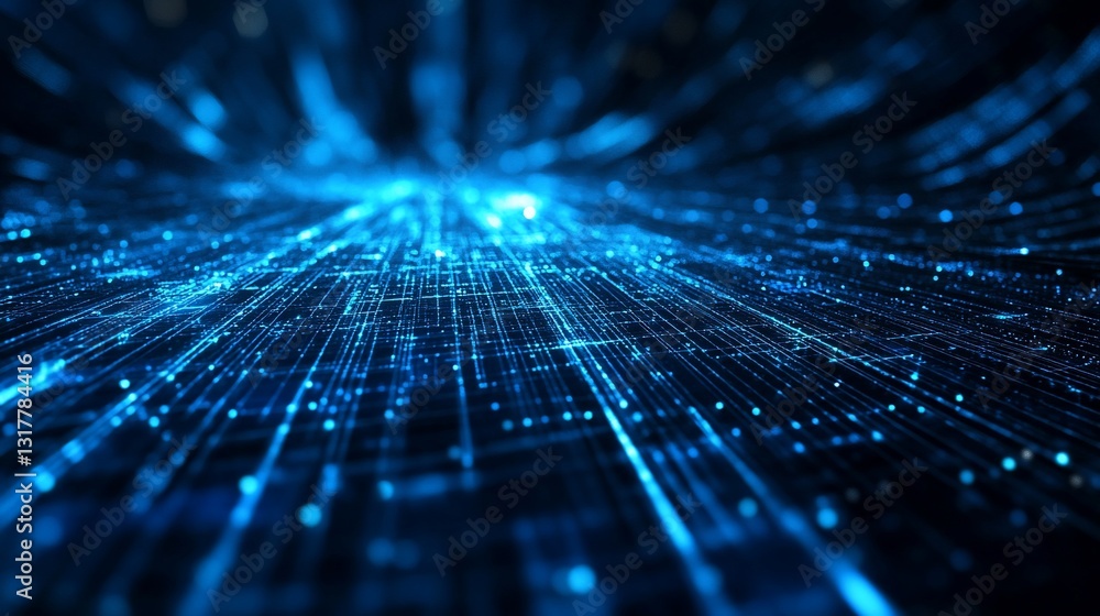 Poster abstract digital network data flow visualization futuristic technology concept background