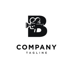 Letter B Film Camera Record Logo Icon Vector