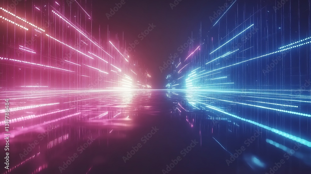 Poster abstract depiction of a modern data stream visualization