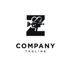 Letter Z Film Camera Record Logo Icon Vector