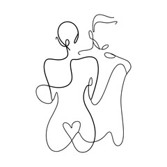 Love and Intimacy Line Art Concept