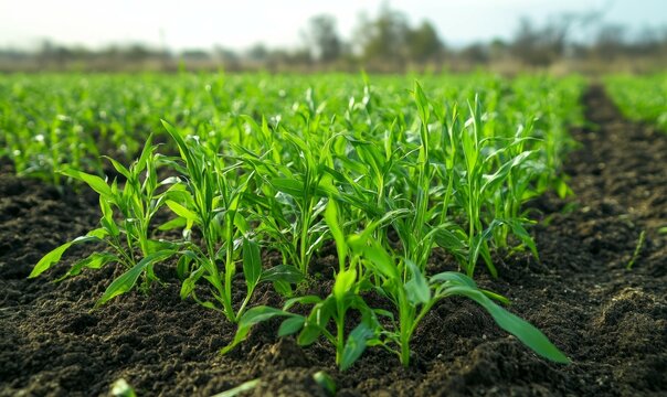 Rye Field, Cereal Growing Crop Time Lapse. Fresh Green Rye Plant Grow Timelapse. Nature spring season. Gardening food, agriculture grain, cover crop, forage crop. Ecology, climate change