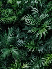 Abstract foliage background with green plants for banners.