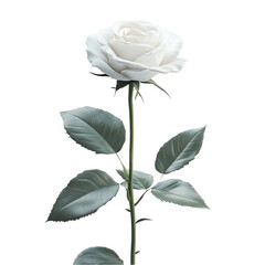 Fototapeta premium White Rose Glitch Art Floral Design Botanical Beauty,