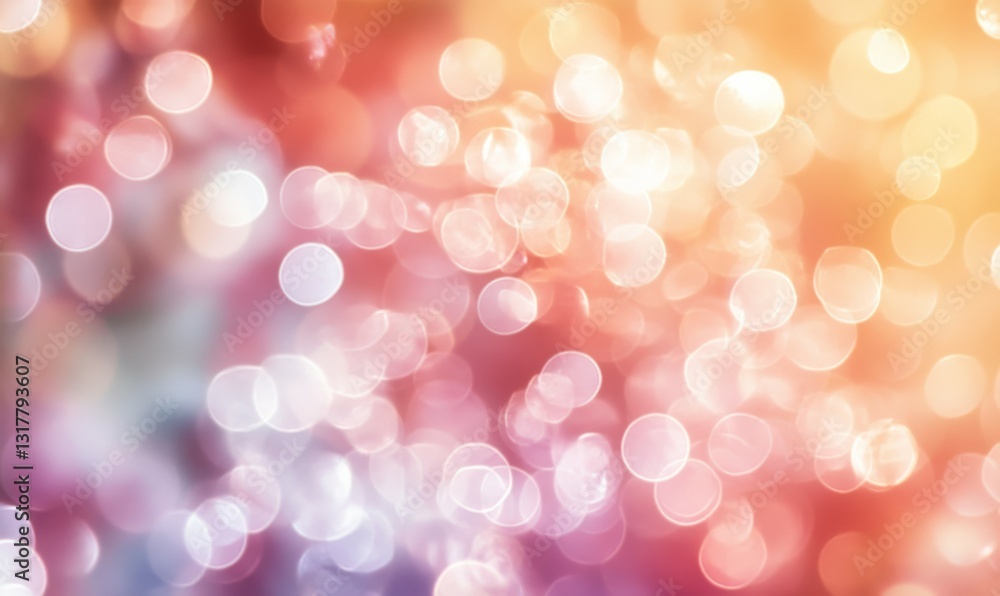 Poster muted colors of a sunrise blending into the clouds creating an abstract bokeh effect that captures t