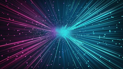 Obraz premium Experience a vibrant K abstract VJ audio background with dynamic neon rays and a pastel explosion through galaxies.