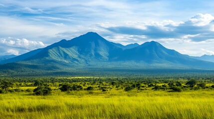 Fototapeta premium African Savanna, Mountain Landscape - Nature and Landscapes: A co.