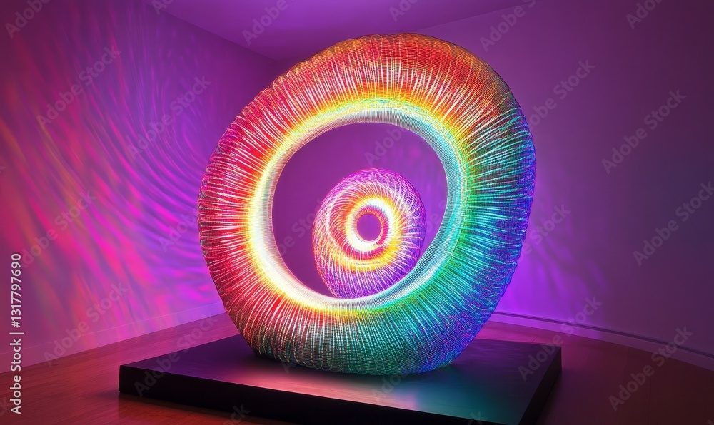 Poster spiraling light pattern creates a mesmerizing visual effect