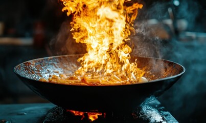 Fiery Stir-Fry in a Wok - The Art of Asian Culinary Techniques