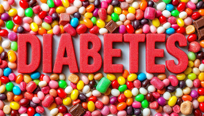 Diabetes text sugar illustration