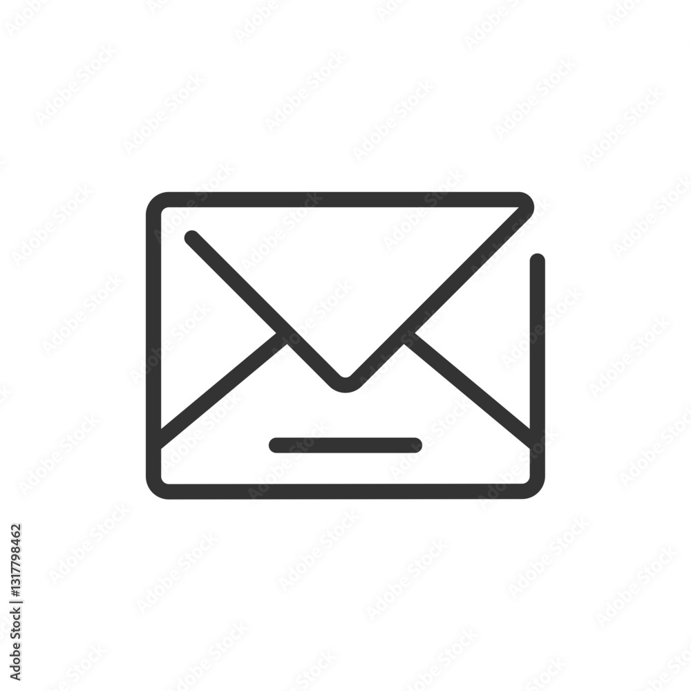 Poster a simple yet elegant line drawing of a sealed envelope, conveying a sense of anticipation and secure