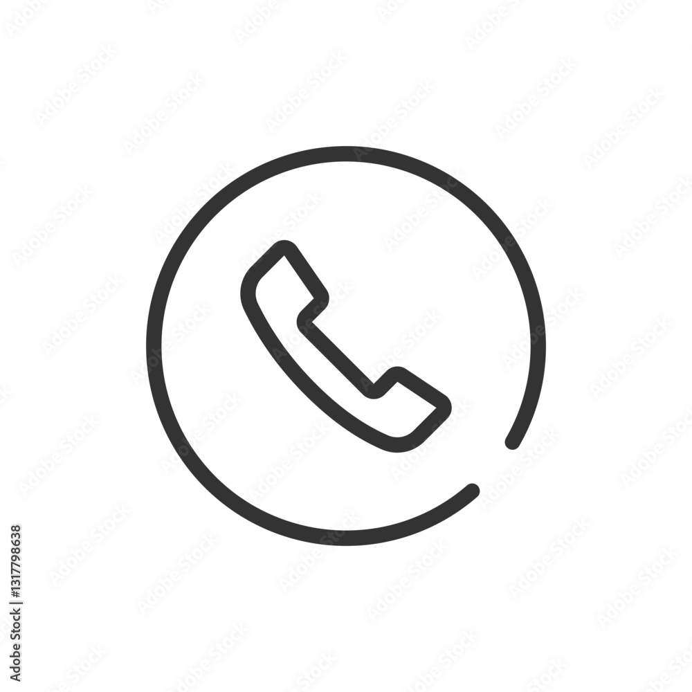 Poster A Simple Yet Elegant Phone Icon In A Clean Circle, Conveying Immediate Connection And Accessibility With A Minimalist Line Art Style
