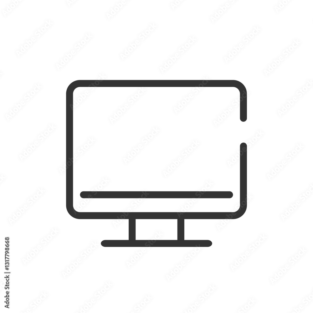 Poster a simple elegant desktop computer icon representing digital connectivity and modern technology with 