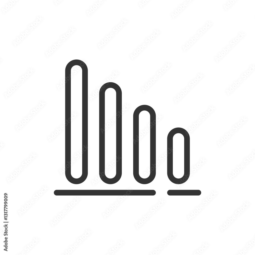 Poster declining signal strength, a simple line graph depicting a weakening connection, showing a gradual d