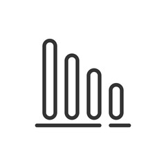 Declining Signal Strength, A Simple Line Graph Depicting A Weakening Connection, Showing A Gradual Decrease In Signal Bars With A Minimalist Grey Design
