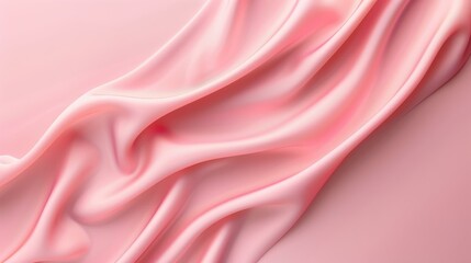 Obraz premium Elegant pastel pink silk drapery showcases soft, wavy folds for a luxurious touch. Perfect for backdrop aesthetics.