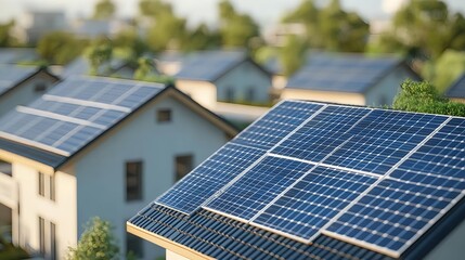 Solar Panels on Modern Homes, Green Energy - Sustainable living