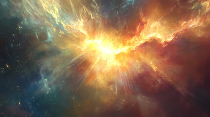 Dynamic abstract light burst with radiant pulsating energy and vibrant colors. Pulsating Beams. Illustration