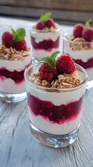 Raspberry Yogurt Parfait Dessert