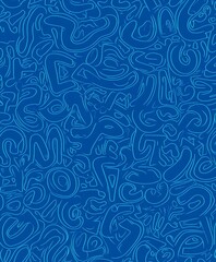 Blue background with a simple, continuous doodle pattern