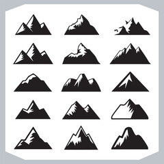Best Hand Drawn Mountain Silhouettes High Quality Vector Bundle
