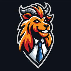 Business Goat Mascot logo