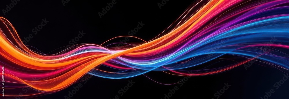 Poster dynamic colors flow and twist in bright waves creating an engaging visual effect. the vibrant orange