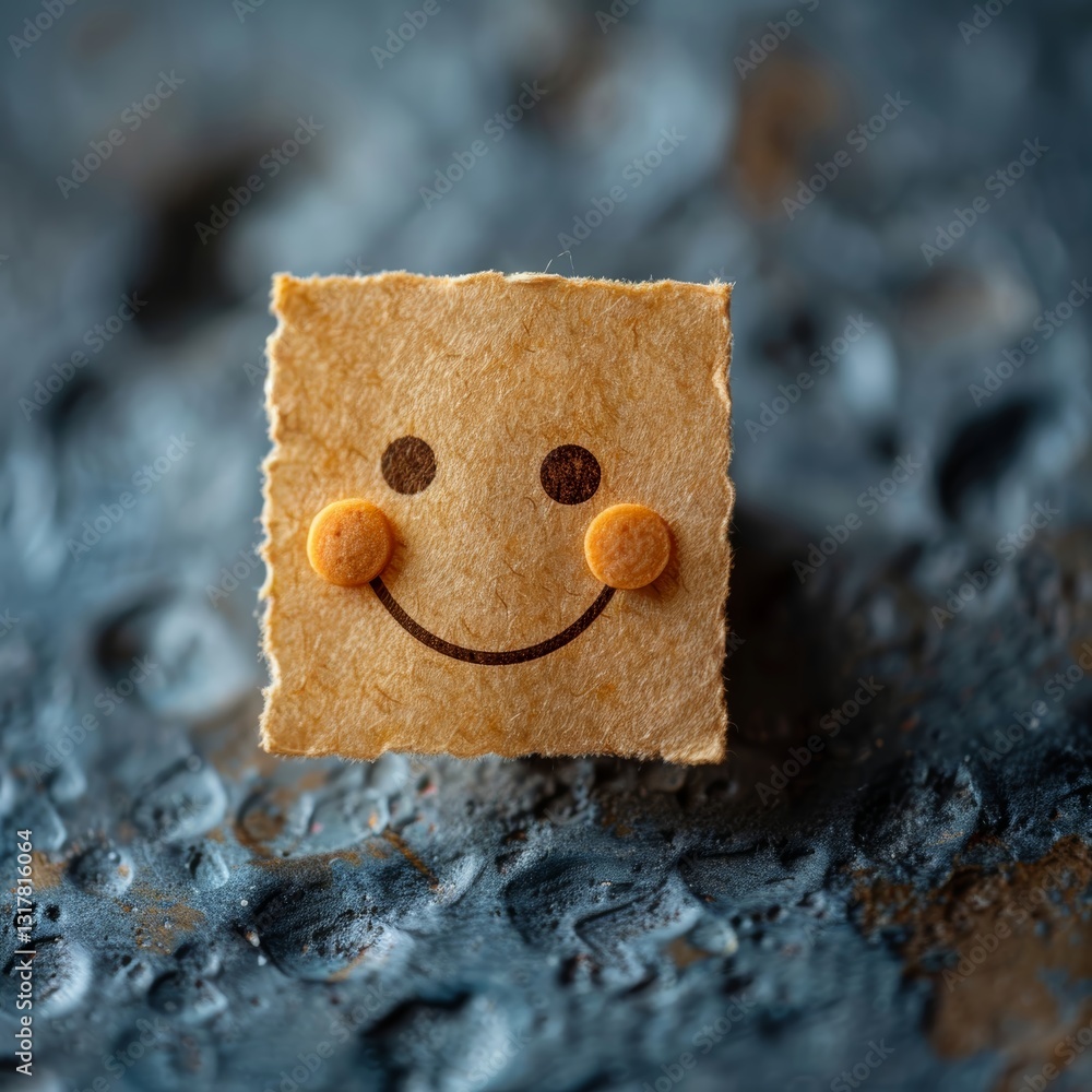 Aufkleber a close-up view captures a smiley face sticky note with beautiful handwriting on it. the note's deta