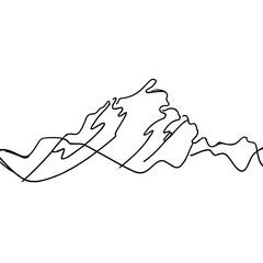 Line Art of Rugged Mountain Peaks
